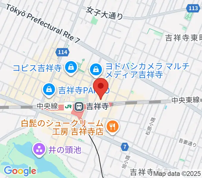 吉祥寺ブラック＆ブルーの地図