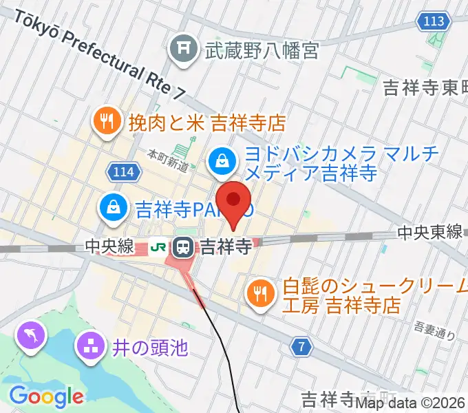 吉祥寺ブラック&ブルーの地図