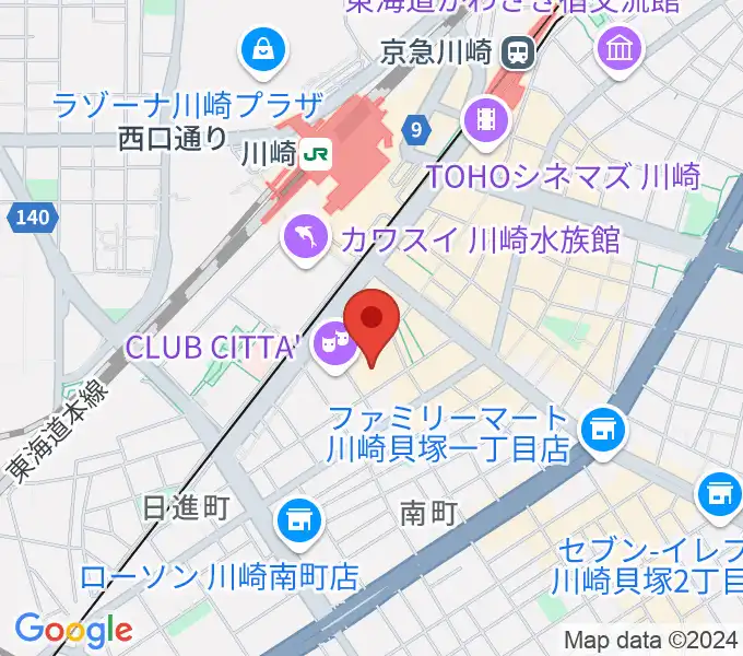 タワーレコード川崎店の地図