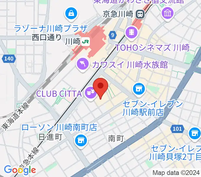 タワーレコード川崎店の地図