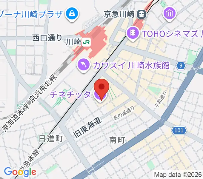 タワーレコード川崎店の地図