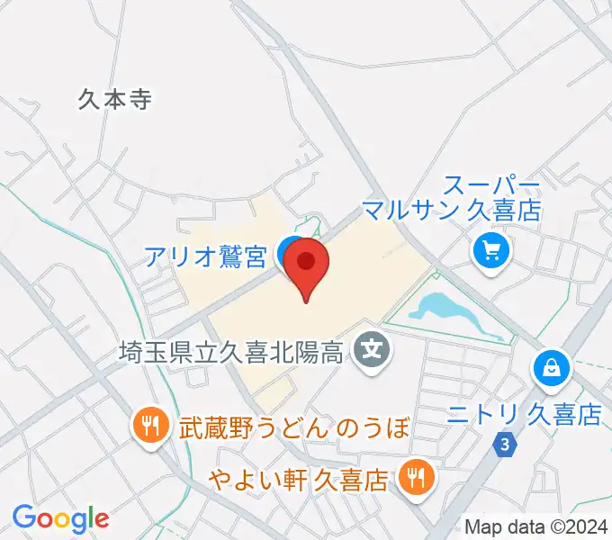 昭和楽器アリオ鷲宮センターの地図