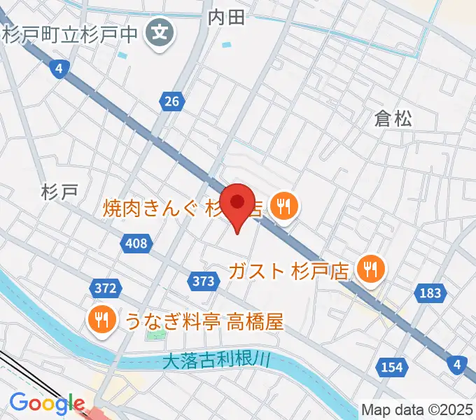 昭和楽器 ベルクス杉戸センターの地図