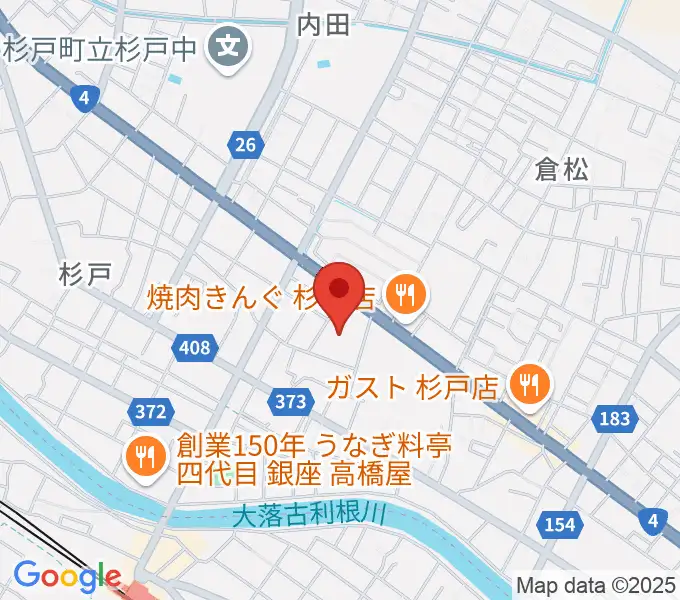 昭和楽器 ベルクス杉戸センターの地図