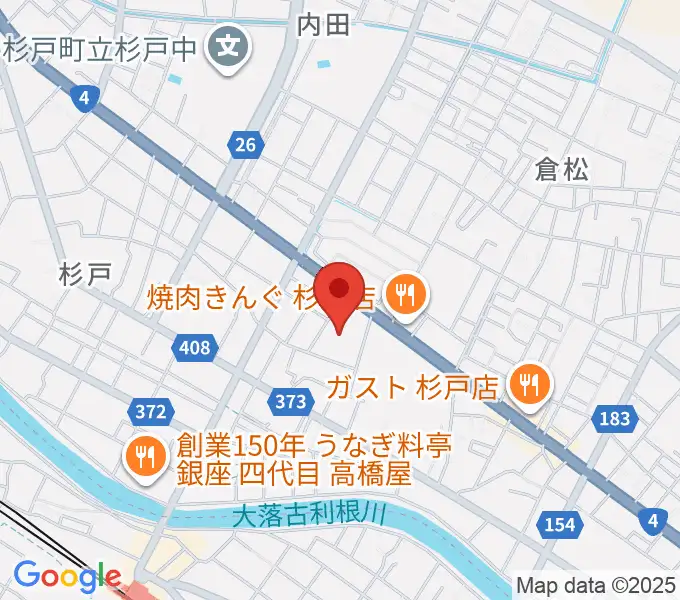 昭和楽器 ベルクス杉戸センターの地図