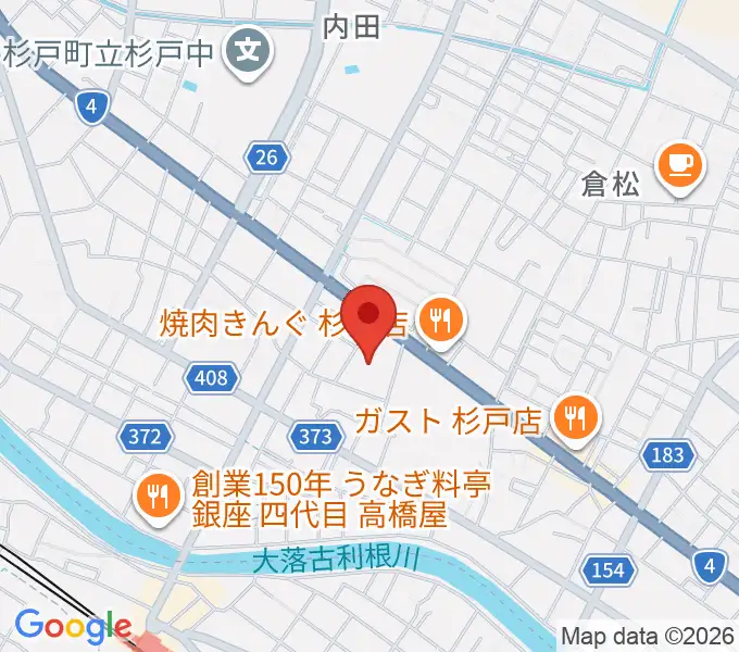 昭和楽器 ベルクス杉戸センターの地図