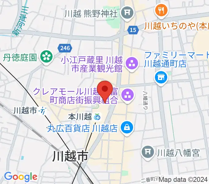 昭和楽器 本川越ぺぺセンターの地図