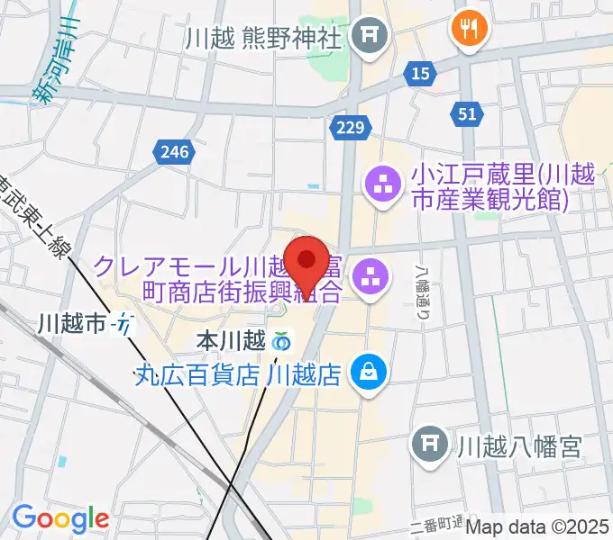 昭和楽器 本川越ぺぺセンターの地図