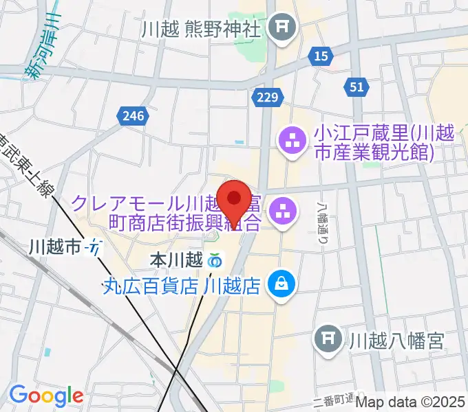昭和楽器 本川越ぺぺセンターの地図