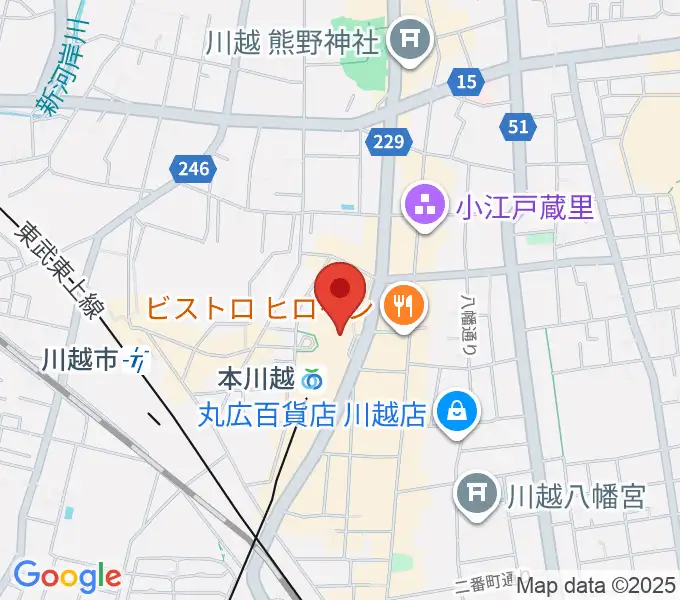 昭和楽器 本川越ぺぺセンターの地図