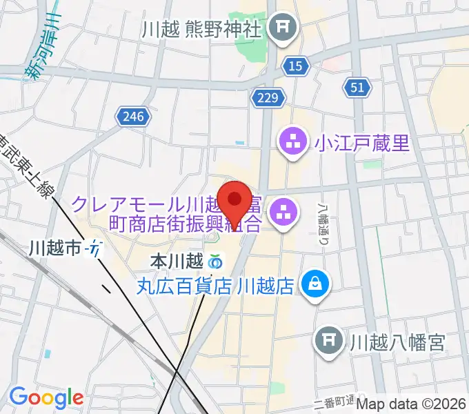 昭和楽器 本川越ぺぺセンターの地図