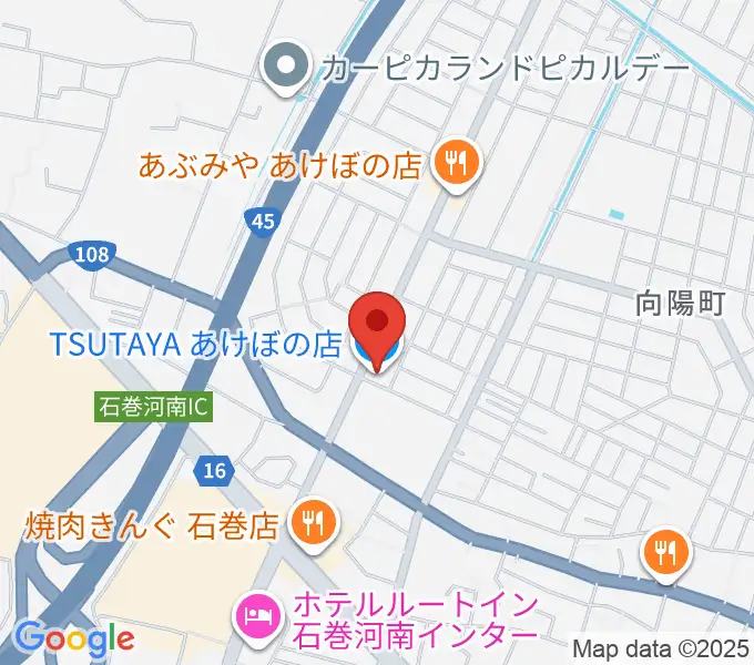 TSUTAYA あけぼの店の地図