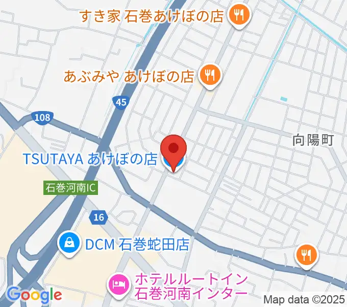 TSUTAYA あけぼの店の地図