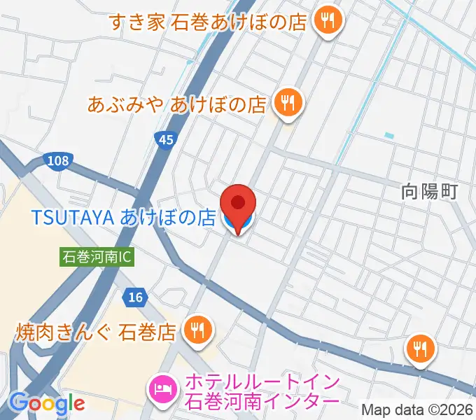 TSUTAYA あけぼの店の地図