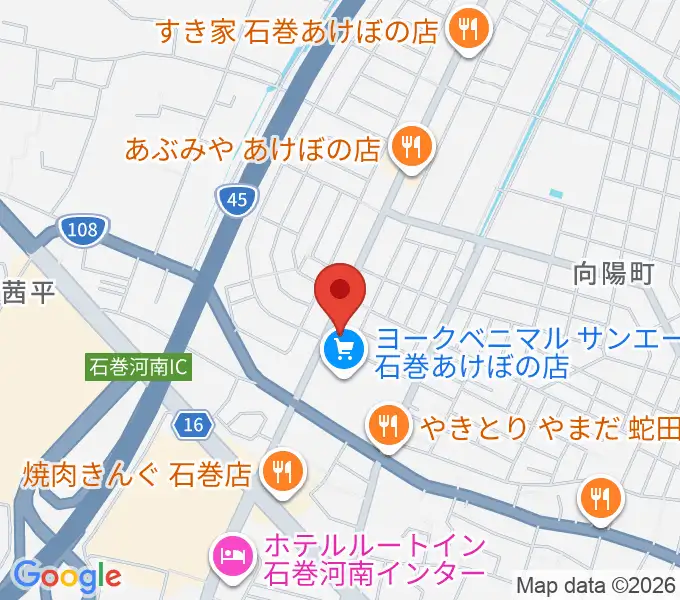 TSUTAYA あけぼの店の地図