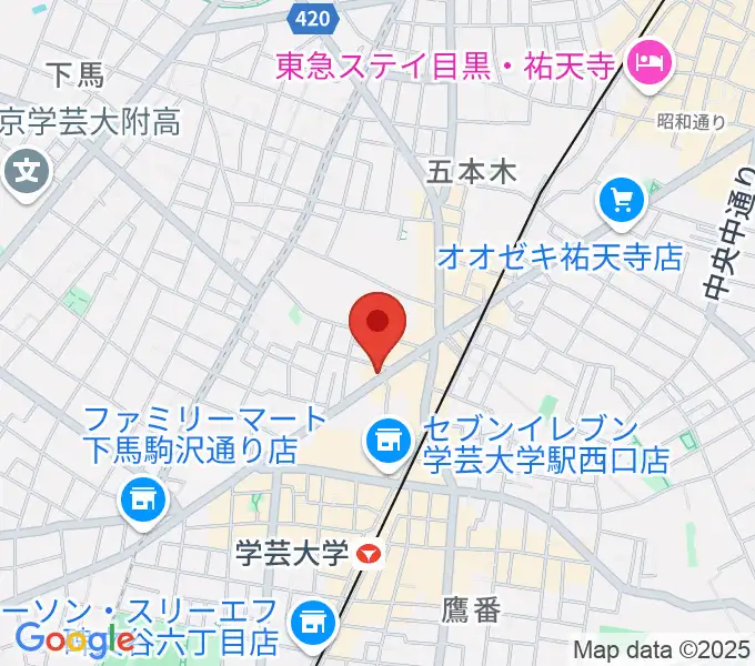 学芸大学メイプルハウスの地図