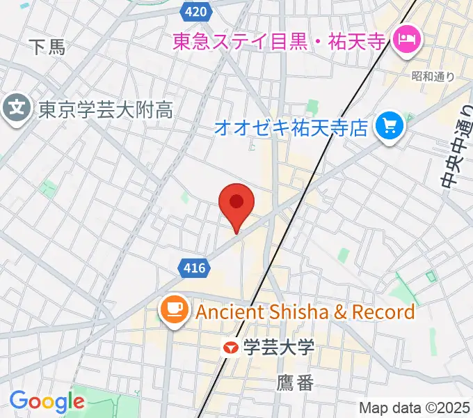 学芸大学メイプルハウスの地図
