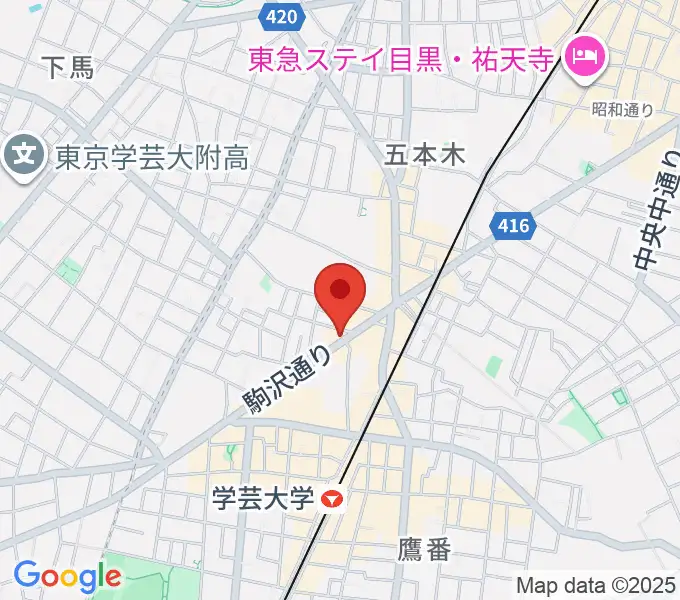 学芸大学メイプルハウスの地図