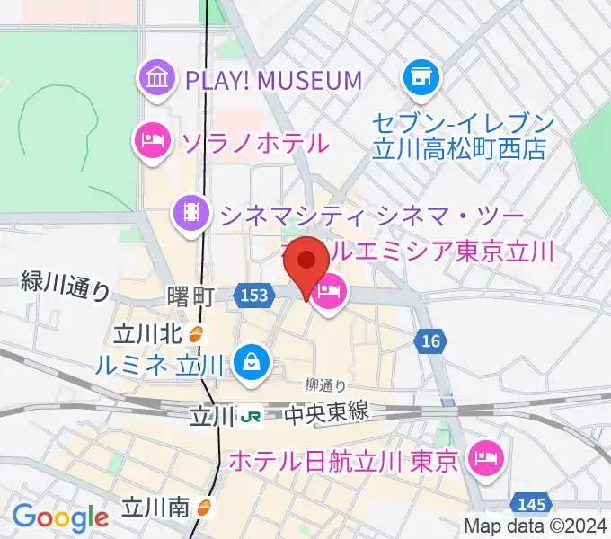 ジェシー・ジェイムス立川店の地図