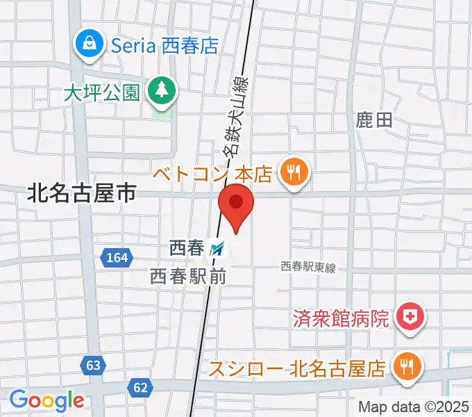 名鉄コミュニティサロン西春の地図