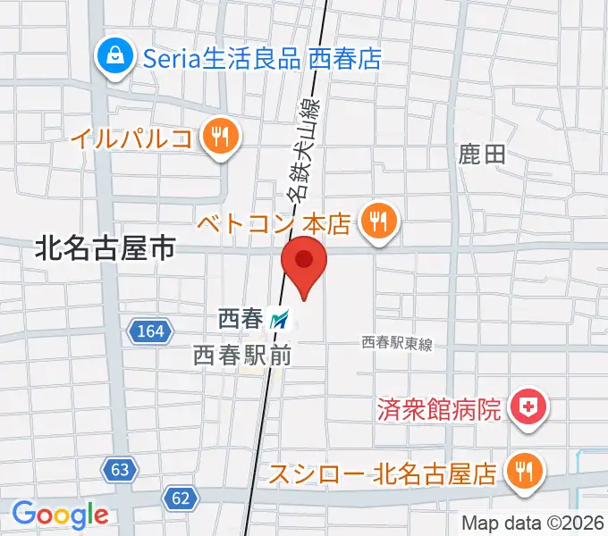 名鉄コミュニティサロン西春の地図