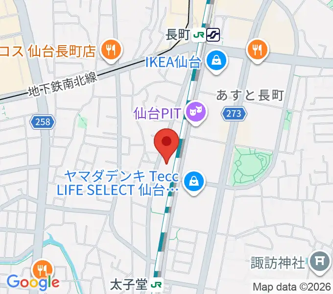TSUTAYA 長町店の地図