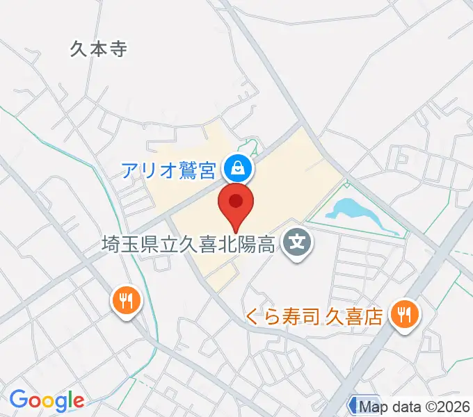 タワーレコード アリオ鷲宮店の地図