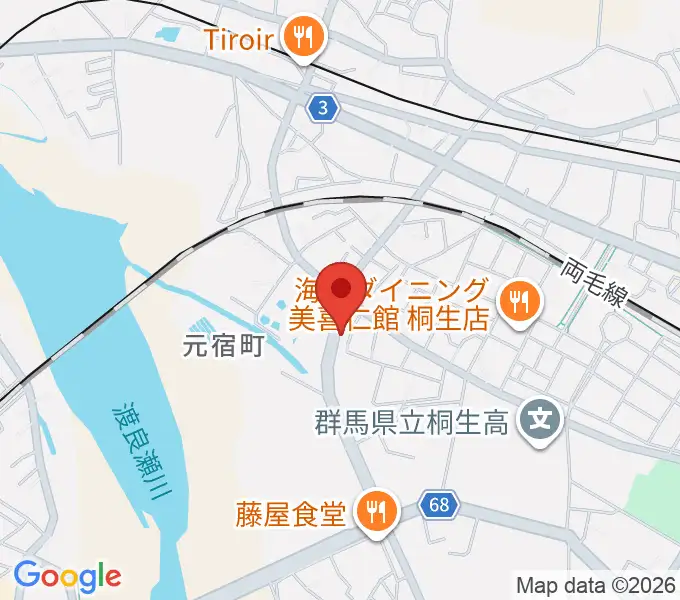 桐生さいとうピアノ教室の地図