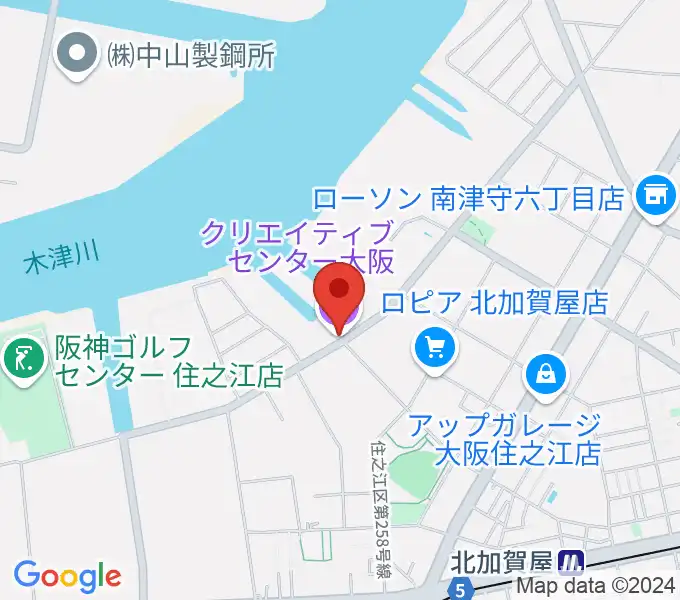 クリエイティブセンター大阪の地図