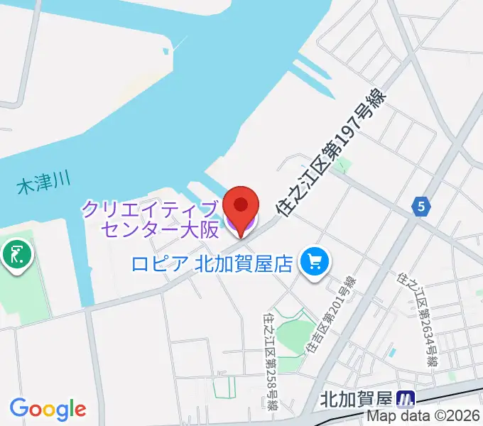 クリエイティブセンター大阪の地図