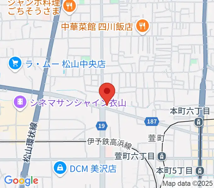 松山TSUTAYA中央店の地図