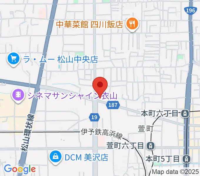 松山TSUTAYA中央店の地図