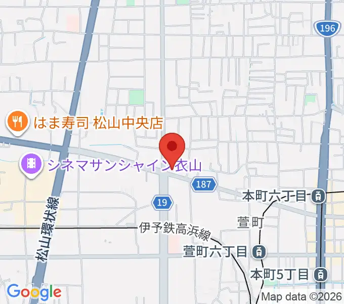 松山TSUTAYA中央店の地図