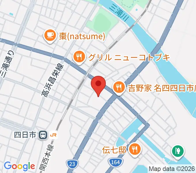 四日市市なやプラザの地図
