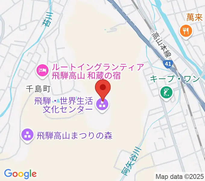 飛騨コンベンションホールの地図