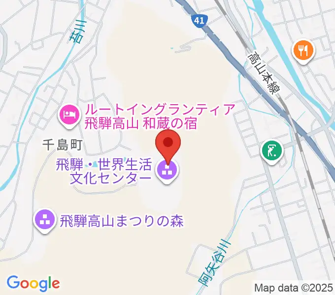 飛騨コンベンションホールの地図