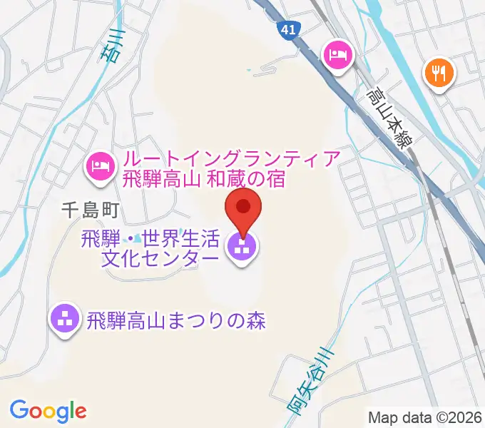 飛騨コンベンションホールの地図