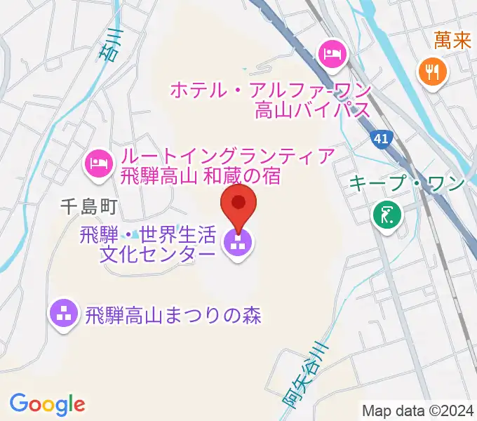 飛騨芸術堂の地図