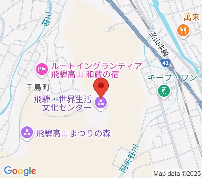 飛騨芸術堂の地図