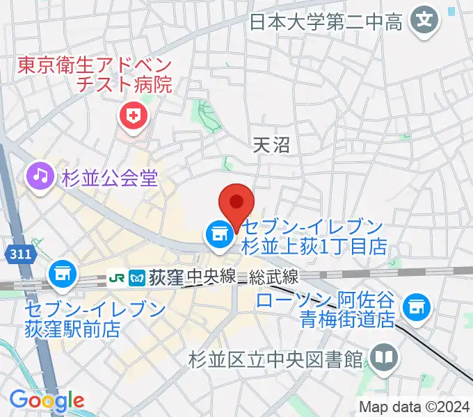 荻窪Live Bar BUNGAの地図