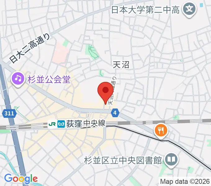 荻窪Live Bar BUNGAの地図