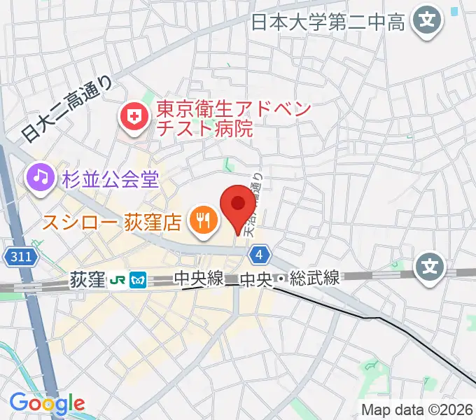 荻窪Live Bar BUNGAの地図