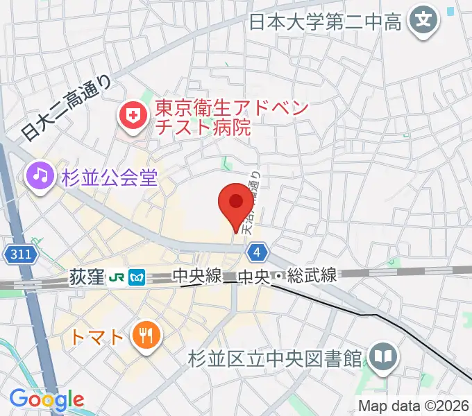 荻窪Live Bar BUNGAの地図