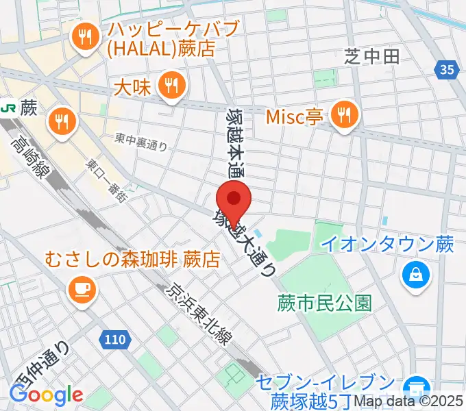 天沢バイオリン工房の地図
