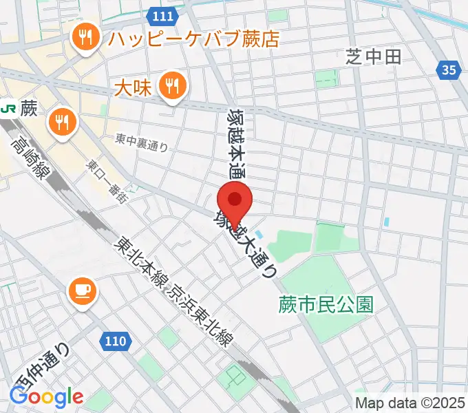 天沢バイオリン工房の地図