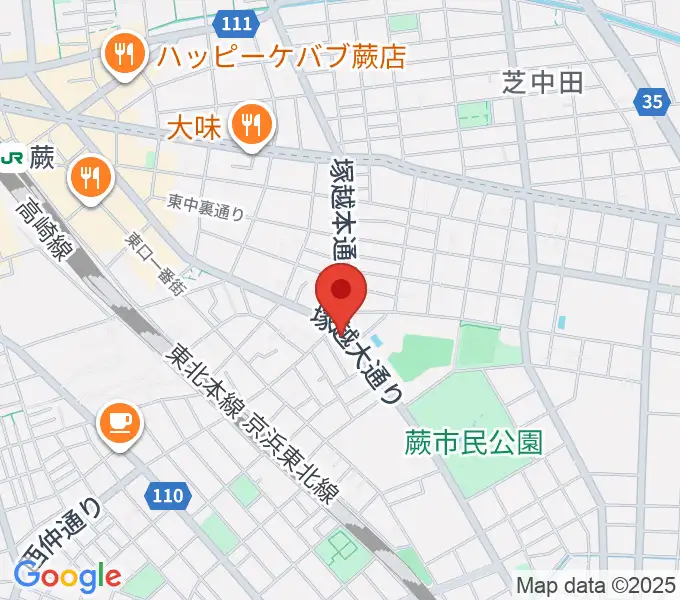 天沢バイオリン工房の地図