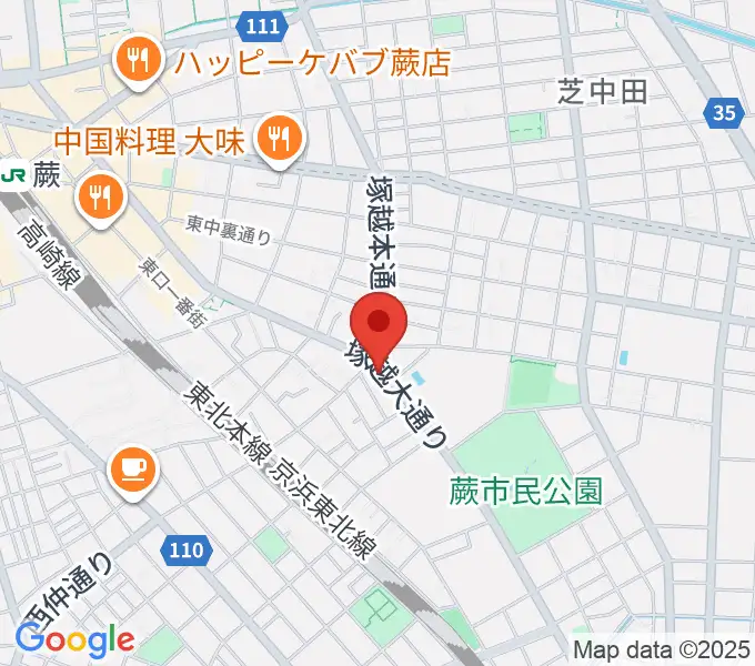 天沢バイオリン工房の地図