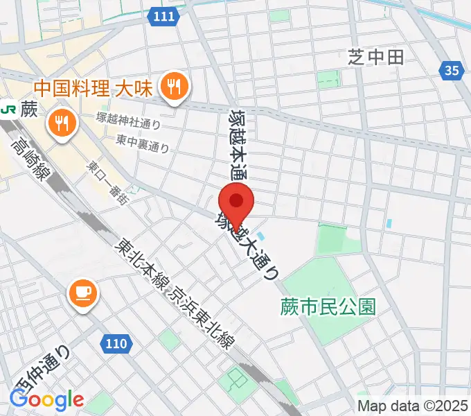 天沢バイオリン工房の地図