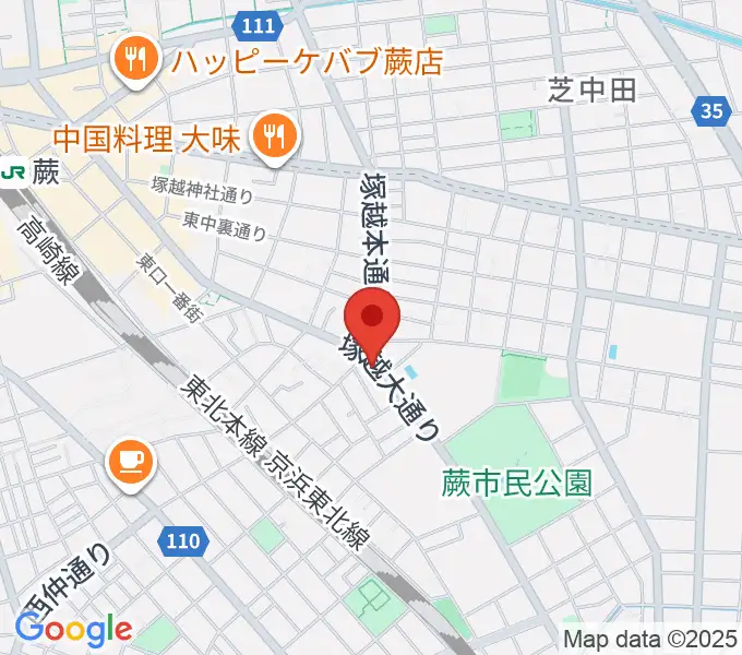 天沢バイオリン工房の地図