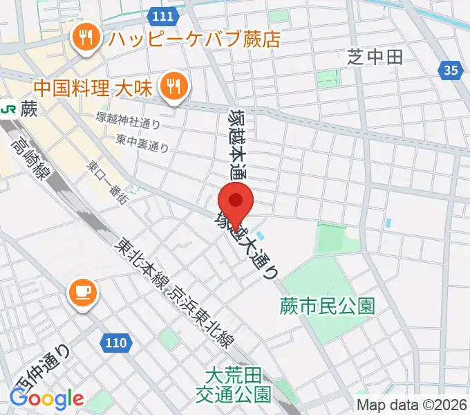 天沢バイオリン工房の地図